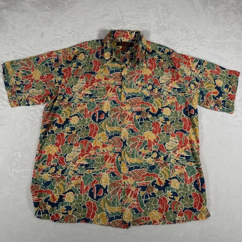 Disney Tori Richard Hawaiian Shirt Men Size M Short Sleeve Made in USA RARE EUC